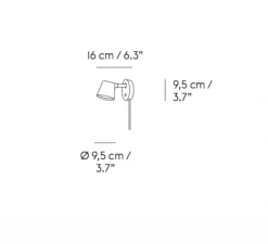 Applique*Muuto Applique murale, Tip, , LED, 2700K, 220lm, L9,5cm, H9,5cm - gris