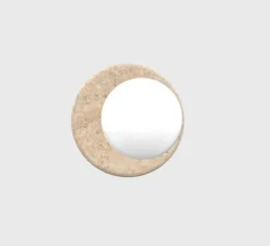 Applique*Nedgis Applique murale, Tivoli, travertin & opalin, IP44, Ø16,5cm, P14,8cm - travertin et blanc