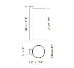 Applique*Santa & Cole Applique murale, TMM Largo, , L12cm, H34cm - hêtre, abat-jour beige