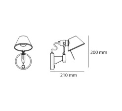 Applique*Artemide Applique murale, Tolomeo Micro Faretto, , 3000K, 491lm, H20cm, L21cm - aluminium