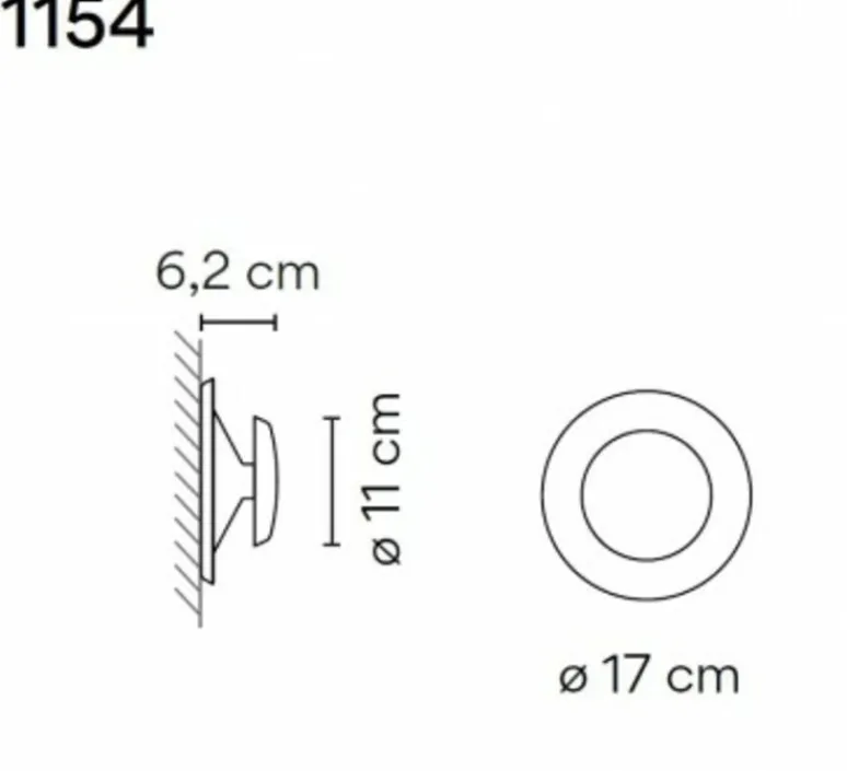 Applique*Vibia Applique murale, Top 1154, , LED, 2700K, 550lm, Ø17cm, P6cm - vert