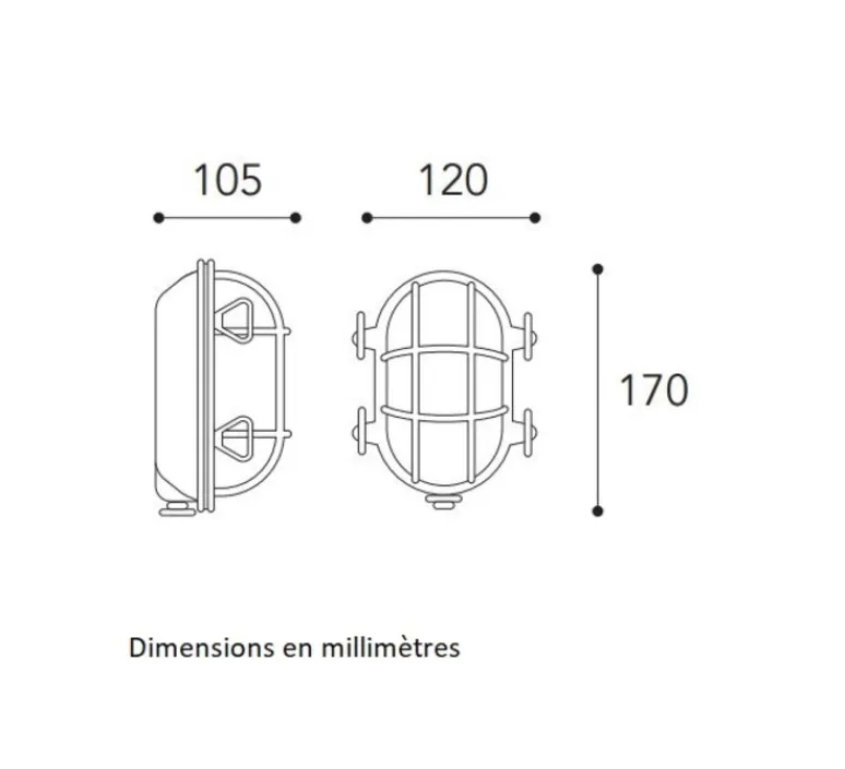Applique*Moretti Luce Applique murale, Tortuga 200.15, , IP44, L12cm, H17cm - Marron foncé