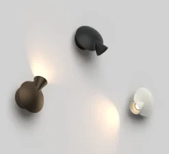 Applique murale, Tortuga, anthracite, LED, dim, 2700K, 885 lm, L14cm, H16cm - Martinelli Luce