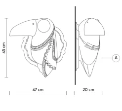 Enfants|Applique*Karman Applique murale, Toucan, Cubano, , L47cm, H45cm - blanc