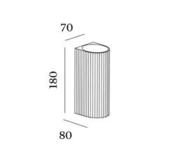 Applique*Wever&Ducré Applique murale, Trace 2.0, , LED, dim, 2700K, 1000 lm, L7cm, H18cm - blanc
