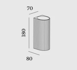 Applique*Wever&Ducré Applique murale, Trace 2.0, , LED, dim, 2700K, 1000 lm, L7cm, H18cm - champagne (intérieur noir)