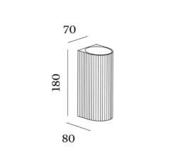 Applique*Wever&Ducré Applique murale, Trace 2.0, , LED, dim, 3000K, 1260 lm, L7cm, H18cm - laiton (intérieur noir)