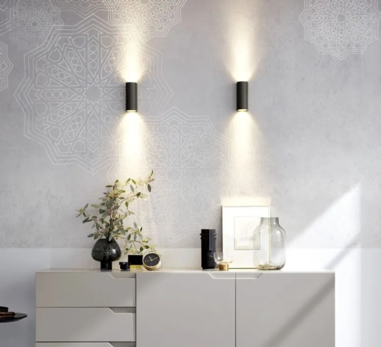 Applique*Wever&Ducré Applique murale, Trace 2.0, , LED, dim, 3000K, 1060 lm, L7cm, H18cm - noir (intérieur or)