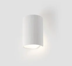 Applique murale, Trama 1L, plâtre blanc, Ø12cm, H18cm - Faro