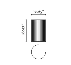Applique murale, Trama 1L, plâtre blanc, Ø12cm, H18cm - Faro