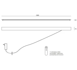 Applique murale, Tramonto 03, noir, LED, dim, K, 2500 lm, L7cm, H159,5cm - Valerie_Objects