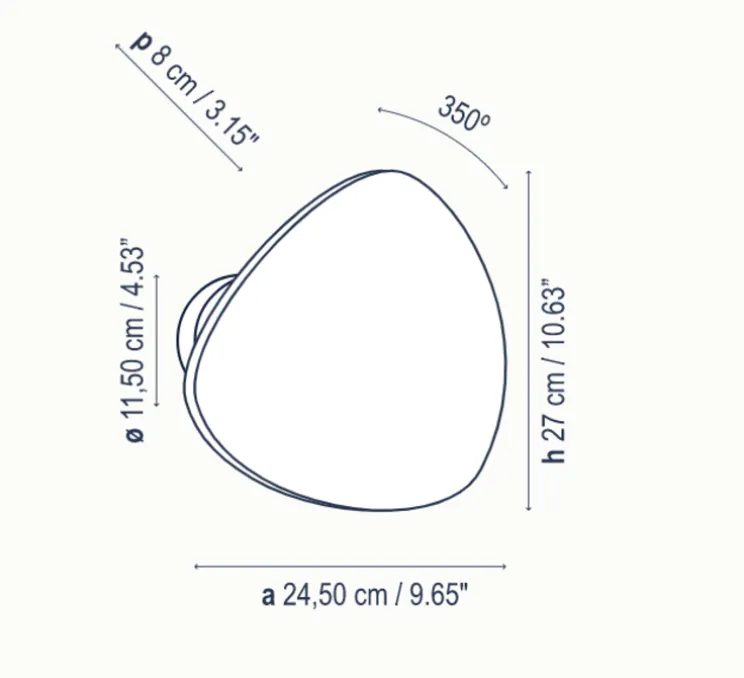 Applique murale, Tria 02, blanc, LED, 2700K, 1440lm, L27cm, H24,5cm - Bover