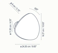 Applique*Bover Applique murale, Tria 02, , LED, 2700K, 1440lm, L27cm, H24,5cm - Chêne naturel