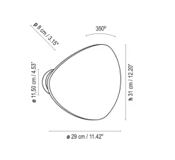 Applique*Bover Applique murale, Tria 03, , LED, 2700K, 1920lm, L29cm, H31cm - Chêne naturel