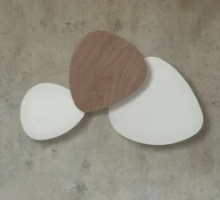 Applique murale, Tria Set 3, Chêne naturel et blanc, LED, 2700K, 4320lm, L57cm, H47cm - Bover