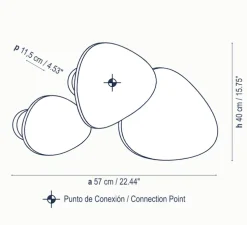 Applique murale, Tria Set 3, blanc, LED, 2700K, 4320lm, L57cm, H47cm - Bover