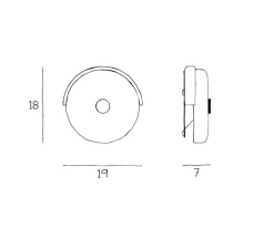 Applique murale, Trip, cendre, gris, LED, 2700K, 160 lm, L19cm, H18cm - Design by us