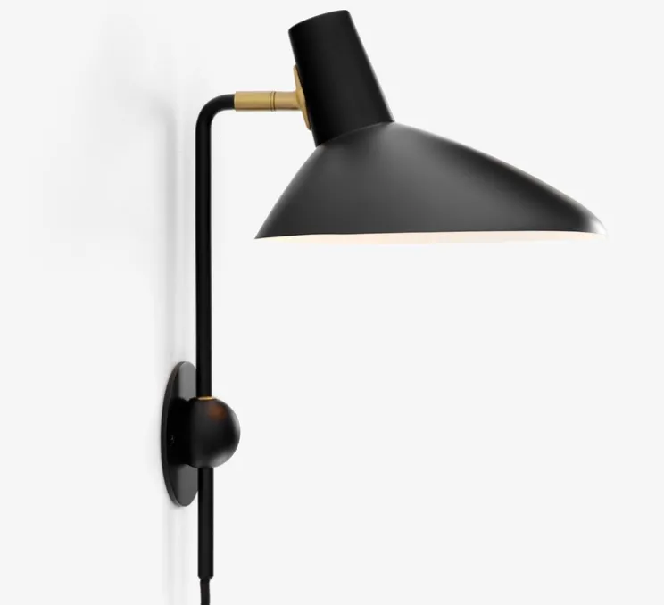 Applique murale, Tripod HM12, noir mat, L21,6cm, H35,2cm - Andtradition