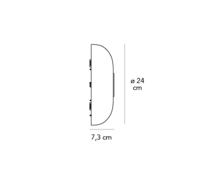 Applique murale, Tropico Piccola, or mat, LED, 3000K, 2200lm, Ø24cm, H7,3cm - Fontanaarte