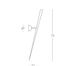 Applique*Lumen Center Italia Applique murale, Trylon, , LED, dim, 2700k, 540 lm, Ø7cm, H76cm - blanc