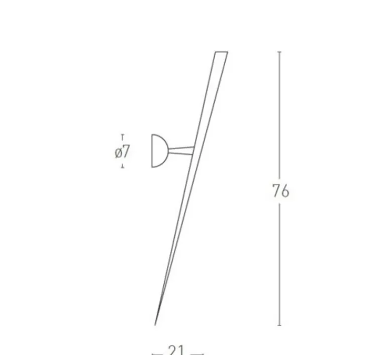 Applique*Lumen Center Italia Applique murale, Trylon, , LED, dim, 2700k, 540 lm, Ø7cm, H76cm - blanc