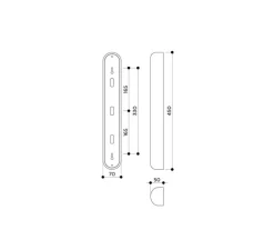 Applique*Contain Applique murale, Tub Wide 45, 24V, , L7cm, H45cm - Albâtre