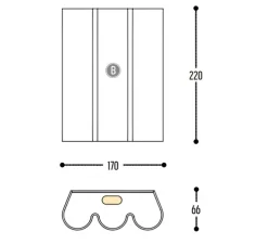 Applique murale, Twerkit 3 DALI, noir, LED, dim, 2700K, 1100 lm, L17cm, H22cm - DARK