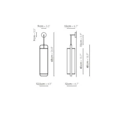 Applique*DesignHeure Applique murale, Twiggy, , L12,5cm, H68cm - blanc, cadre cuivré