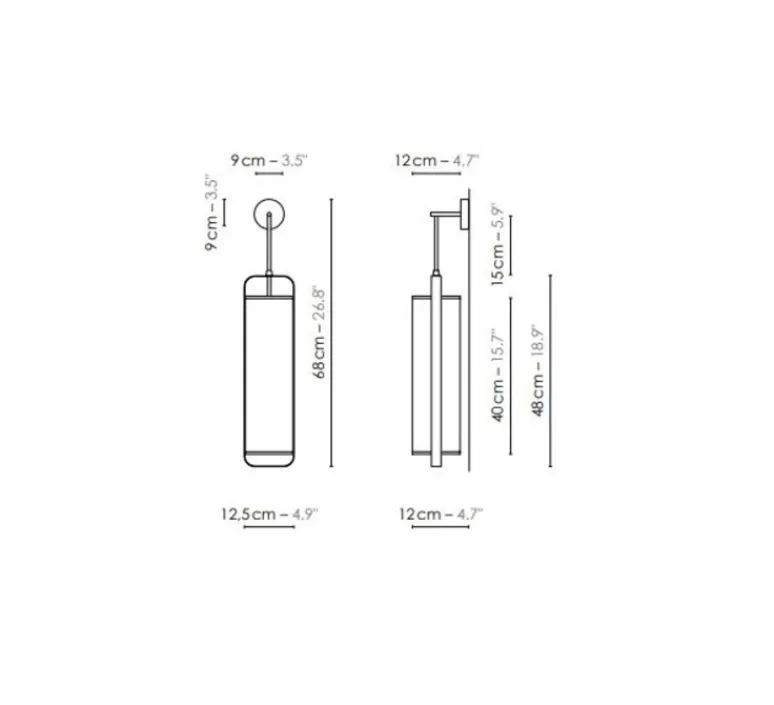Applique*DesignHeure Applique murale, Twiggy, , L12,5cm, H68cm - blanc, cadre cuivré