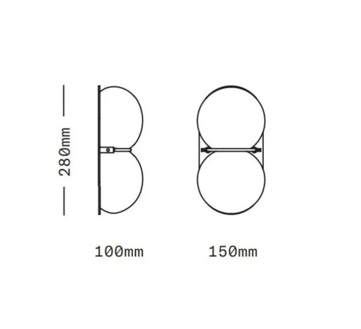 Applique murale, Twin 1.0, Blanc, noir oxydé, Ø15cm, H28cm - SkLO Studio