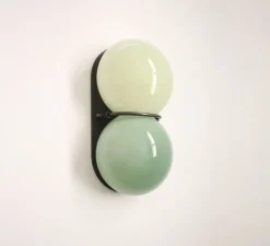 Applique*SkLO Studio Applique murale, Twin 1.0, , Ø15cm, H28cm - Vert, noir oxydé