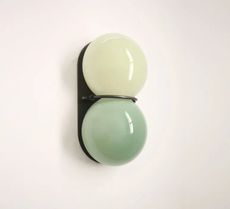 Applique*SkLO Studio Applique murale, Twin 1.0, , Ø15cm, H28cm - Vert, noir oxydé