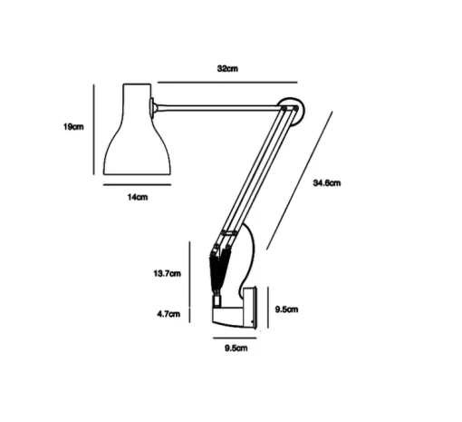 Applique murale, Type 75, gris ardoise, LED, Ø14cm - Anglepoise
