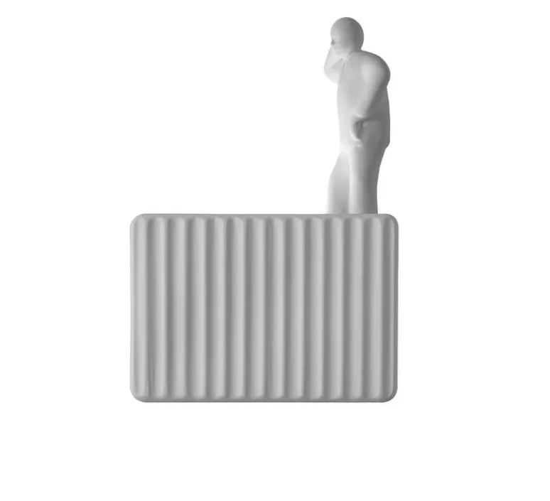 Applique*Karman Applique murale, Umarell, avec personnage adossé, , LED, 2700K, 1282 lm, L18cm, H28cm - blanc mat