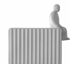 Applique*Karman Applique murale, Umarell, avec personnage assis, , LED, 2700K, 1282 lm, L18cm, H26cm - blanc mat