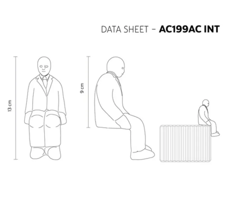 Applique*Karman Applique murale, Umarell, avec personnage assis, , LED, 2700K, 1282 lm, L18cm, H26cm - blanc mat