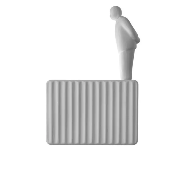 Applique*Karman Applique murale, Umarell, avec personnage debout, , LED, 2700K, 1282 lm, L18cm, H28cm - blanc mat