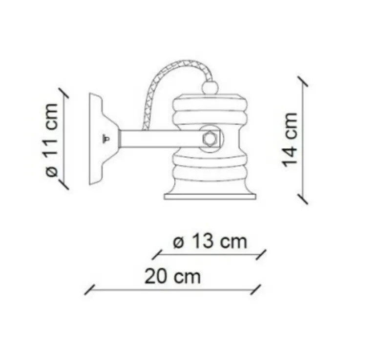Applique*Ferroluce Applique murale, Urban C1843, , L13cm, H14cm - rouge vintage