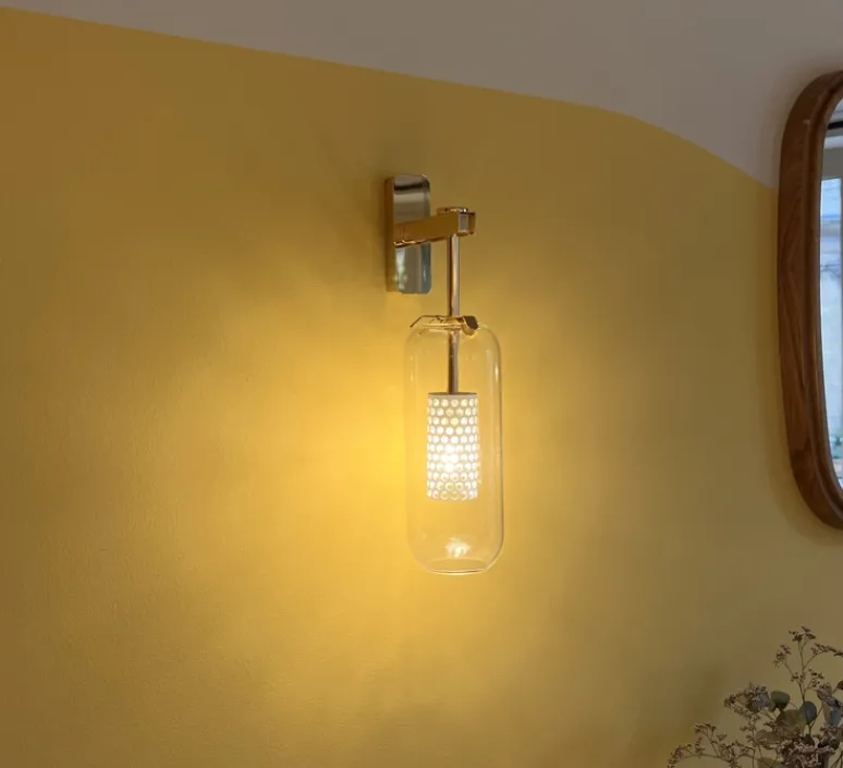 Applique*Sarah Lavoine Applique murale, Vadim, , Ø10cm, H41cm - laiton, blanc