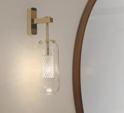 Applique*Sarah Lavoine Applique murale, Vadim, , Ø10cm, H41cm - laiton, blanc