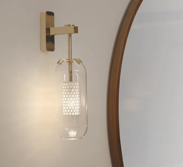 Applique*Sarah Lavoine Applique murale, Vadim, , Ø10cm, H41cm - laiton, blanc