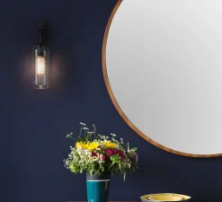 Applique murale, Vadim, noir, laiton, Ø10cm, H41cm - Sarah Lavoine