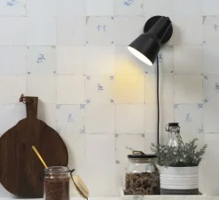 Applique murale, Valencia, noir, Ø12,5cm, H20cm - It's about Romi