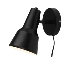 Applique murale, Valencia, noir, Ø12,5cm, H20cm - It's about Romi