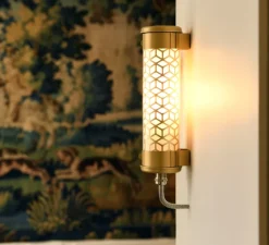 Applique murale, Vendôme Nano, laiton, E14, 2700K, IP66, Ø7cm, H27cm - Sammode