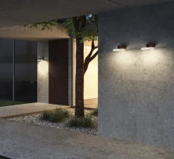 Applique*Panzeri Applique murale, Venexia corten, , IP65, LED, 2700K, 594 lm, L22cm, H14cm - Marron-orangé