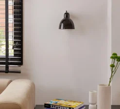 Applique murale, Venice, noir, L16cm, H18cm - Faro