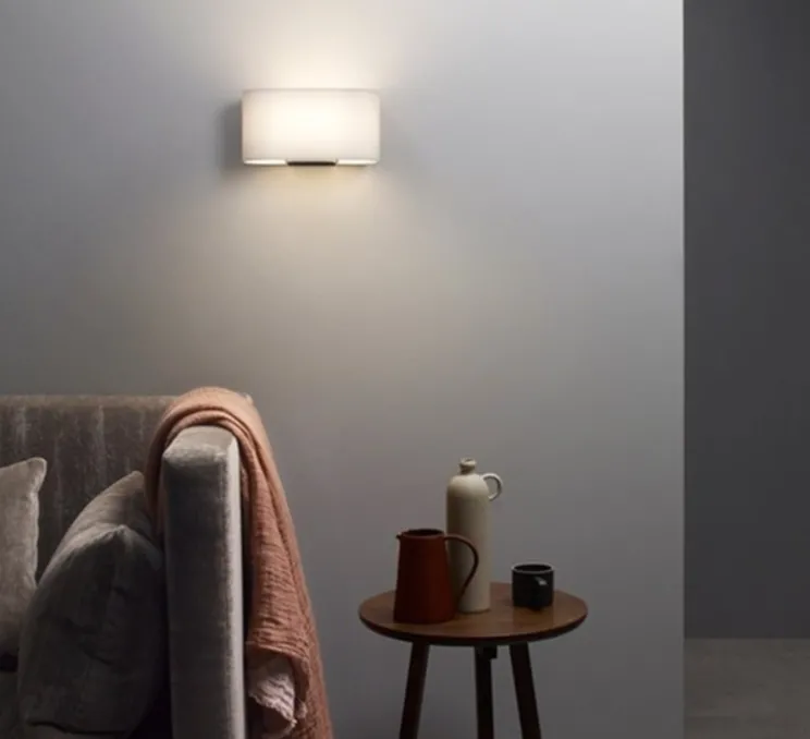 Applique murale, Venn, avec abat-jour Stadium 160, nickel mat, mastic, L31,5cm, H16cm - Astro