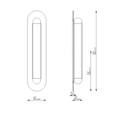 Applique*Schwung Applique murale, Vesta LG, , L10,5cm, H45,6cm - rose cendré