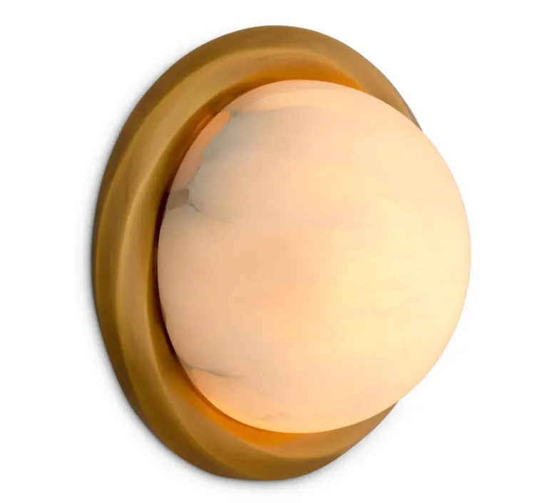 Applique*Eichholtz Applique murale, Vigo, , L22, 5cm, H22,5cm - laiton antique, albâtre